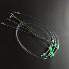 High Strength Fishing Wire Trace Leader with Swivels Snaps and Glow Beads