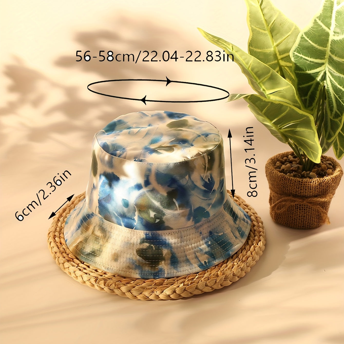 Tie Dye Print Bucket Hat Reversible Unisex Sun Hat Lightweight Hip Hop Fisherman