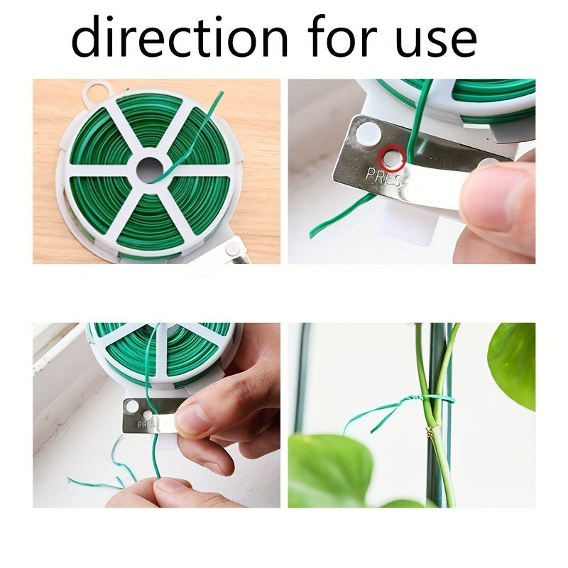 100m Green Multifunctional Twist Ties for Gardening & Office Organization