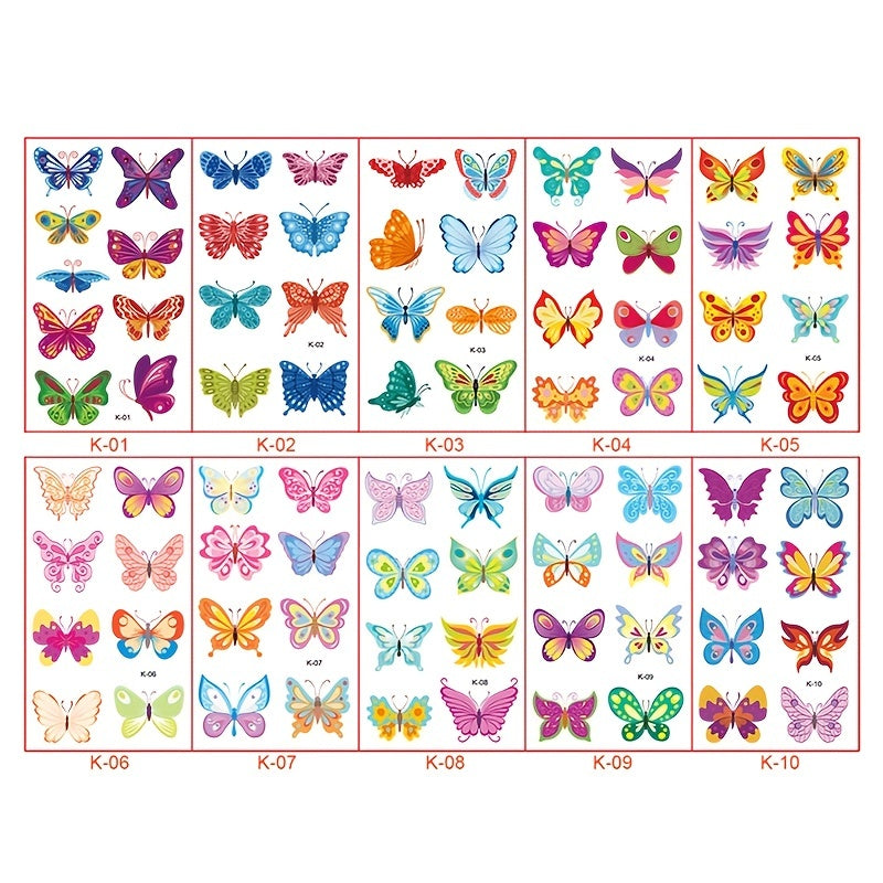 Colorful Butterfly Temporary Tattoo Stickers for Women Kids