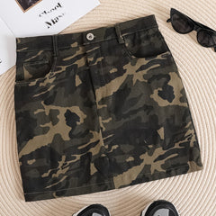 Camo Slim Mini Skirts Sexy High Waist Bodycon Skirts