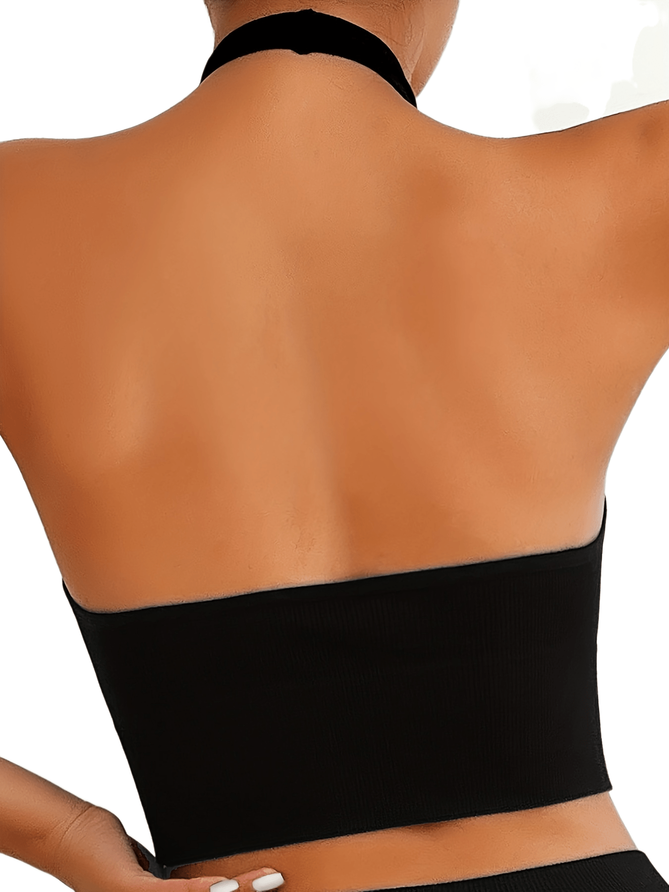 3pcs Solid Halter Tops Sleeveless Stretch Top Women's Lingerie