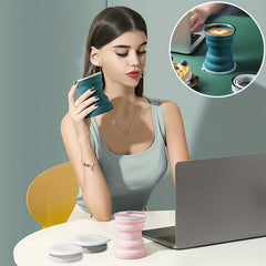 320ML Silicone Folding Cup Outdoor Collapsible Travel Cup With Lids