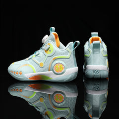 Boys' Rotating Buckle Basketball Shoes Non Slip Sneakers