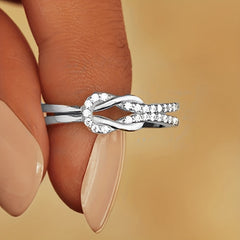 Girl's Bow Shaped Opening Ring Mother's Christmas Gift