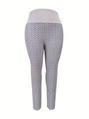 Colorblock Honeycomb Pattern High Rise Leggings