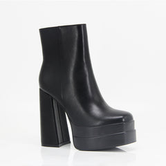 Women's Chunky Heel Ankle Boots Square Toe High Heeled Boots