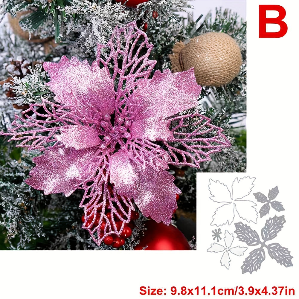 Christmas Floral Decorations Metal Cutting Dies Stencils Paper Art Embossing