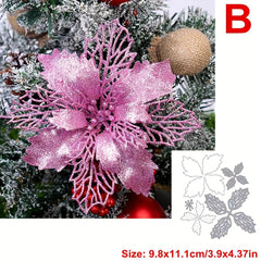 Christmas Floral Decorations Metal Cutting Dies Stencils Paper Art Embossing