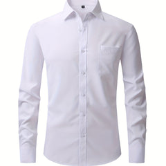 Men's Classic Button Up Shirt With Chest Pocket