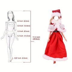 Mini Merry Christmas Ornament & Xmas Clothes For 11.8" Dolls