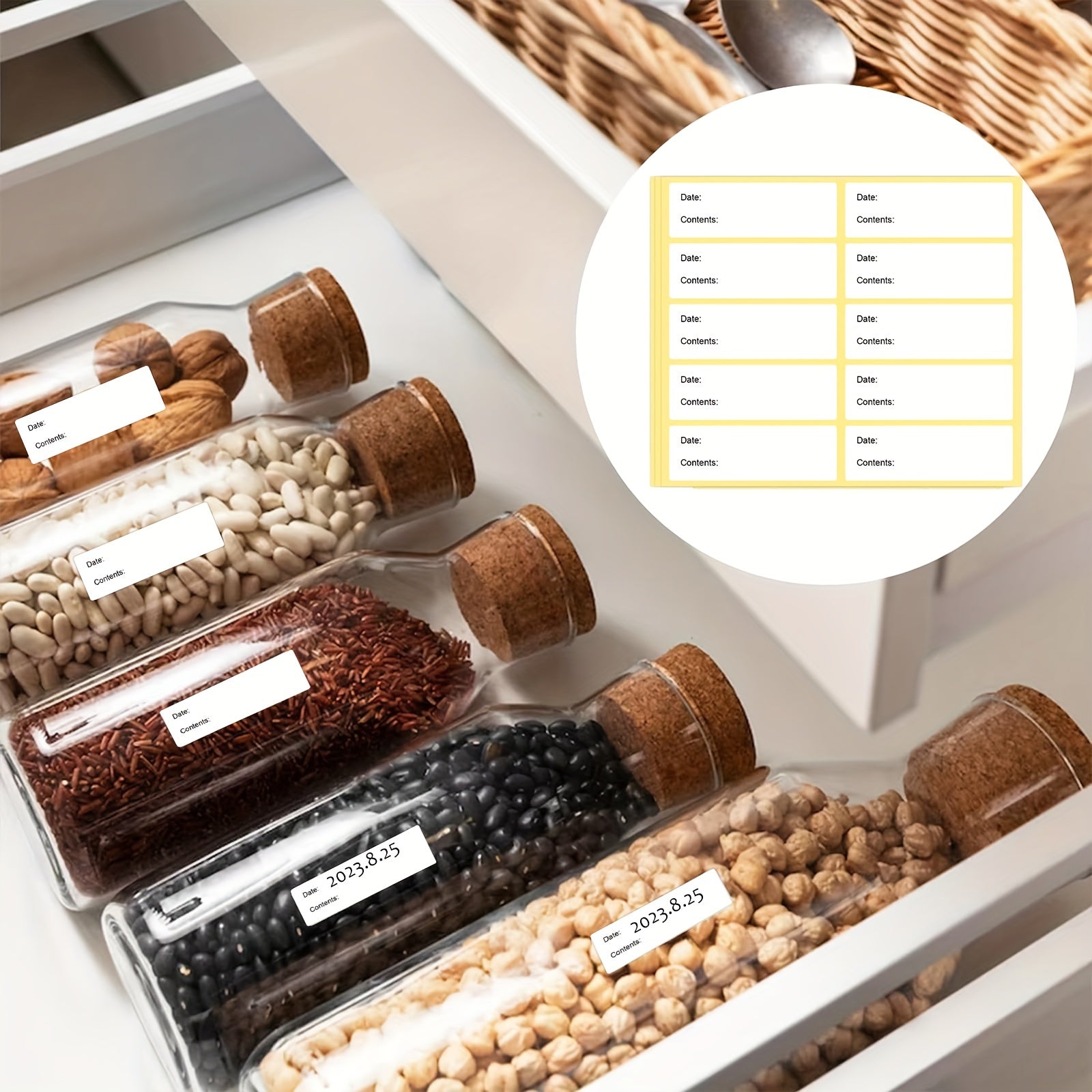 100pcs Date Stickers For Food Storage Labels Home Kitchen Packaging