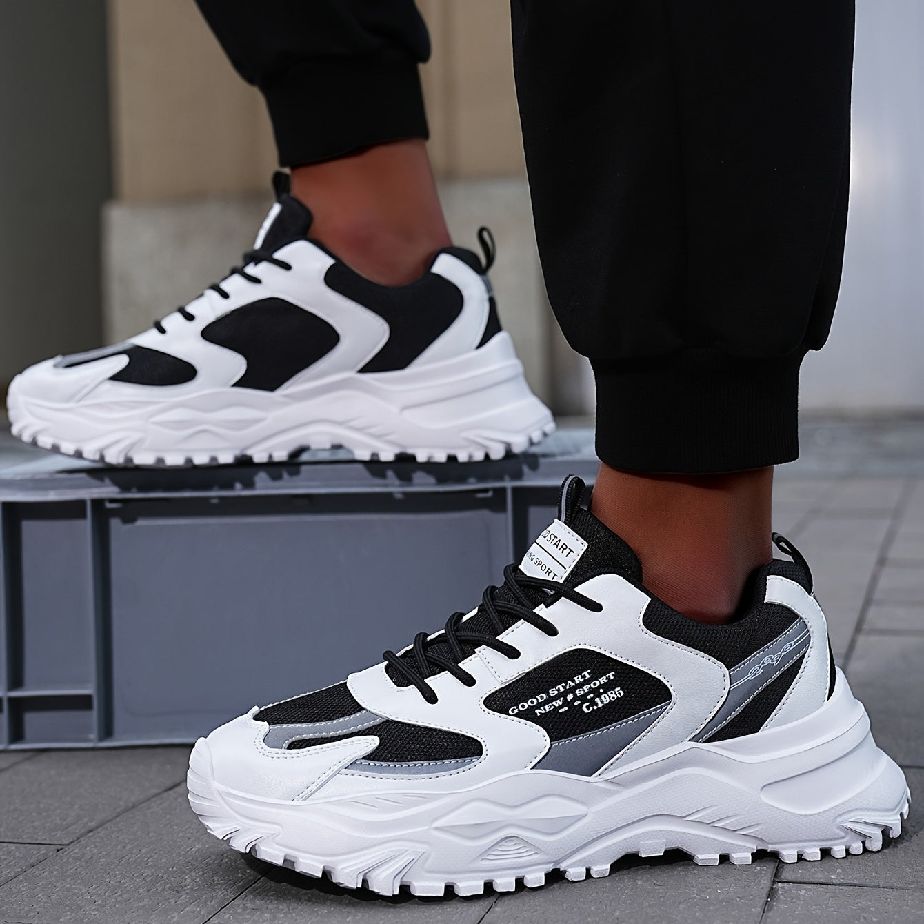 Men's Chunky Lace-up Dad Sneakers Athletic Shoes