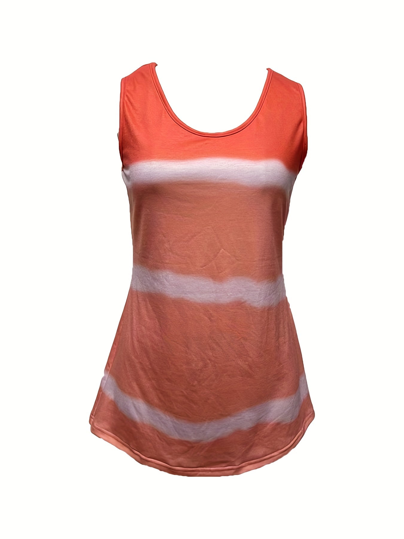 Gradient Tank Top Crew Neck Sleeveless Top For Summer Women's Clothing