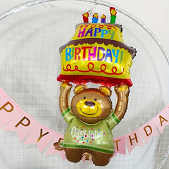 1pc Three Layer Birthday Cake Balloon Holder Brown Bear
