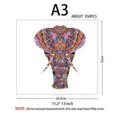 Elephant Wooden Jigsaw Puzzles For Adults Colorful Unique Shape Animal Puzzle