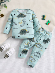 Baby Dinosaur Print Casual Outfit Set