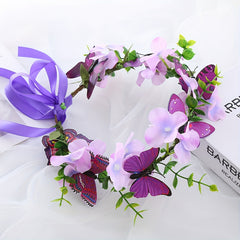 Butterfly Flower Wreath Headband for Girls