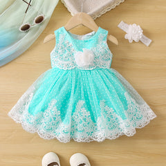 Baby Girl Fancy Princess Dress Floral Mesh Casual Tank Dres Party Dress