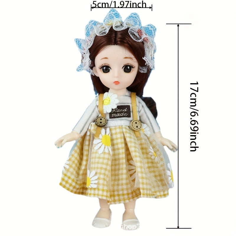 6.69in Snow Princess Doll for Girls - Decorations Gift Doll Clothes Headwear