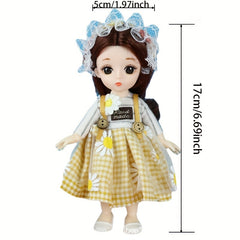 6.69in Snow Princess Doll for Girls - Decorations Gift Doll Clothes Headwear