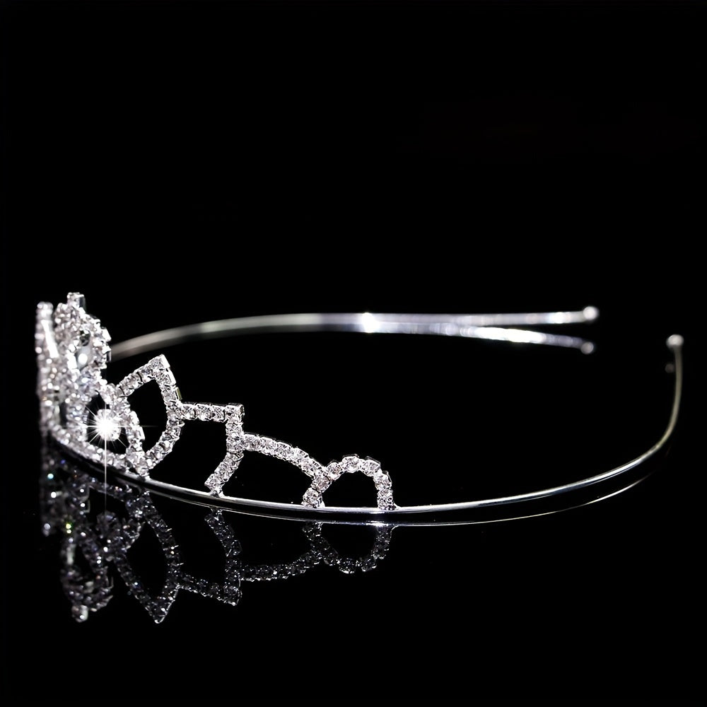 Rhinestone Headband Queen Crown Tiara Bridal Wedding Hair Accessories