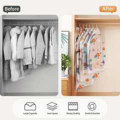 2pcs Hanging Vacuum Compression Storage Bags Clothes Suits Shirts