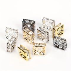 50pcs Mixed Square Rhinestone Crystal Beads for DIY Jewelry Making