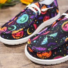 Halloween Scary Pumpkin Ghost Pattern Slip On Sneakers