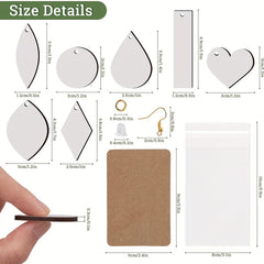 260pcs Water Drop Love Double Sided Printed Charms for Earrings Jewelry