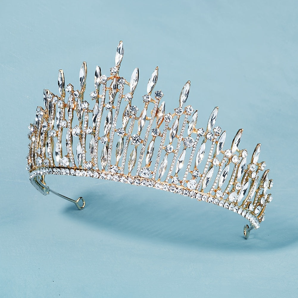 Rhinestone Golden Crown Hairband Headband Tiara Wedding Birthday Cosplay