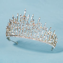 Rhinestone Golden Crown Hairband Headband Tiara Wedding Birthday Cosplay