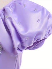 Girls Princess Dress Puff Sleeve Tulle Halloween Party Costume