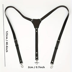Men's PU Pin Buckle Suspenders Party Leather Strap