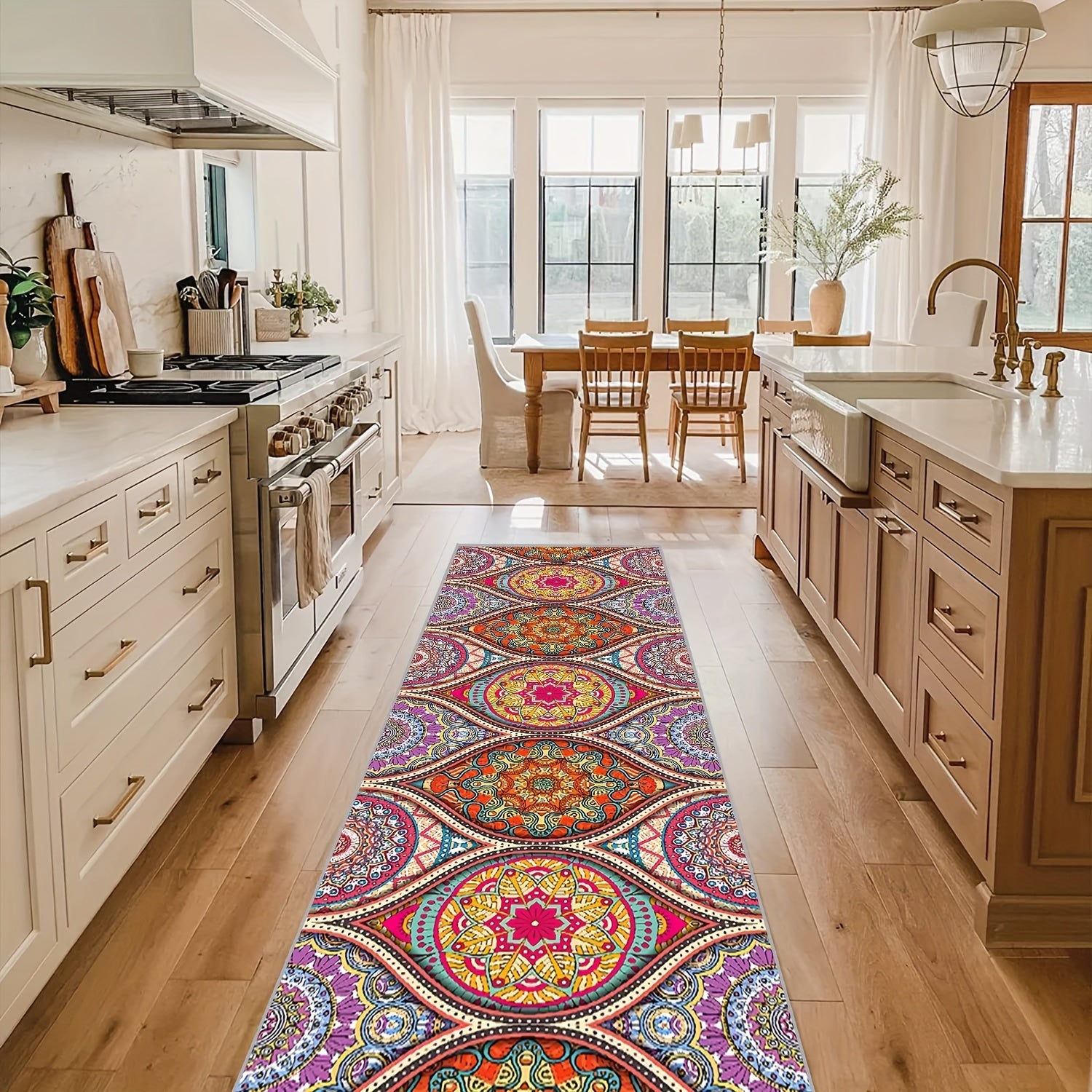 Boho Persian Runner Rug Extra Long Indoor Outdoor Carpet Rugs Mats Low Pile Vint