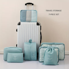7pcs Clear Luggage Packing Organizer Lightweight Handheld Packing Cubes