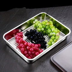 316 Stainless Steel Dumpling Storage Box, Fresh-keeping Square Plate