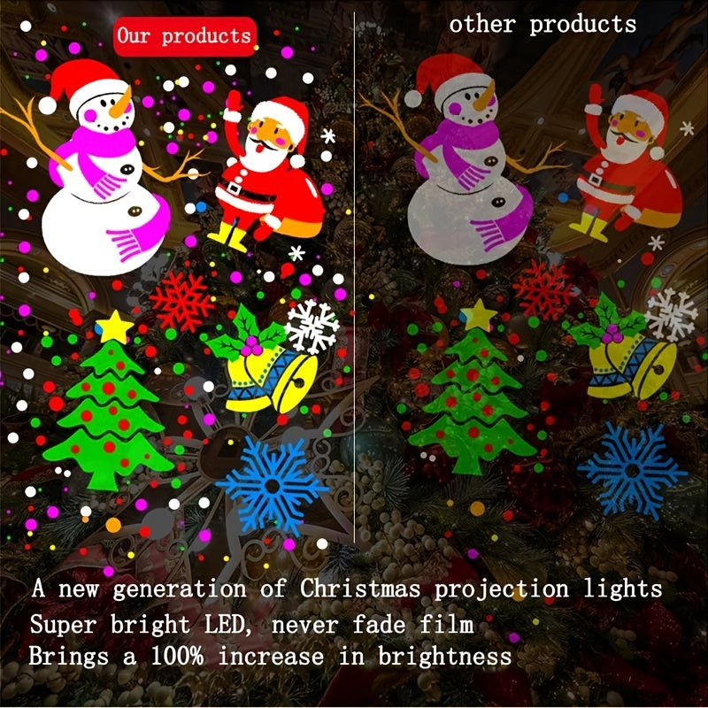 20 Patterned Christmas Light Snowflake Laser Projector LED Stage Lights