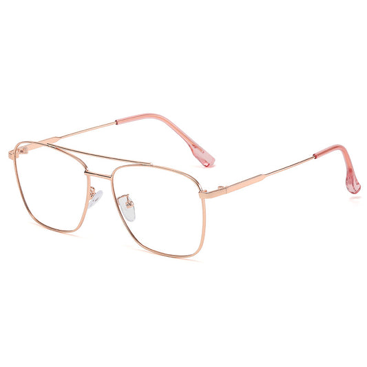 Vintage Metal Double Beam Anti Light Glasses Frame Men's Eyeglasses