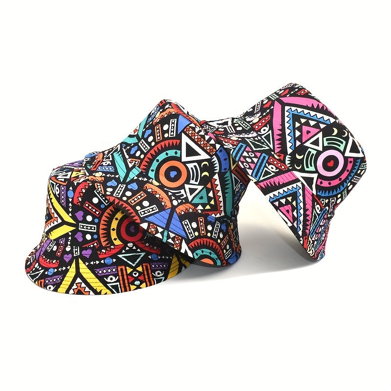 Geometric Abstract Print Fisherman Hat Men's Spring And Summer