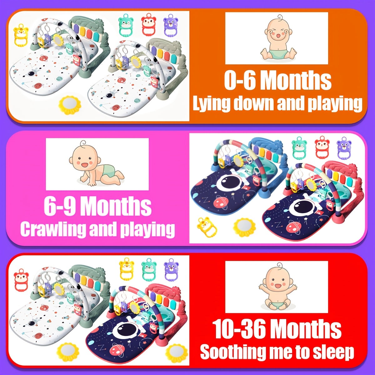 Baby Musical Pedal Piano Play Mat Fun Space Fitness