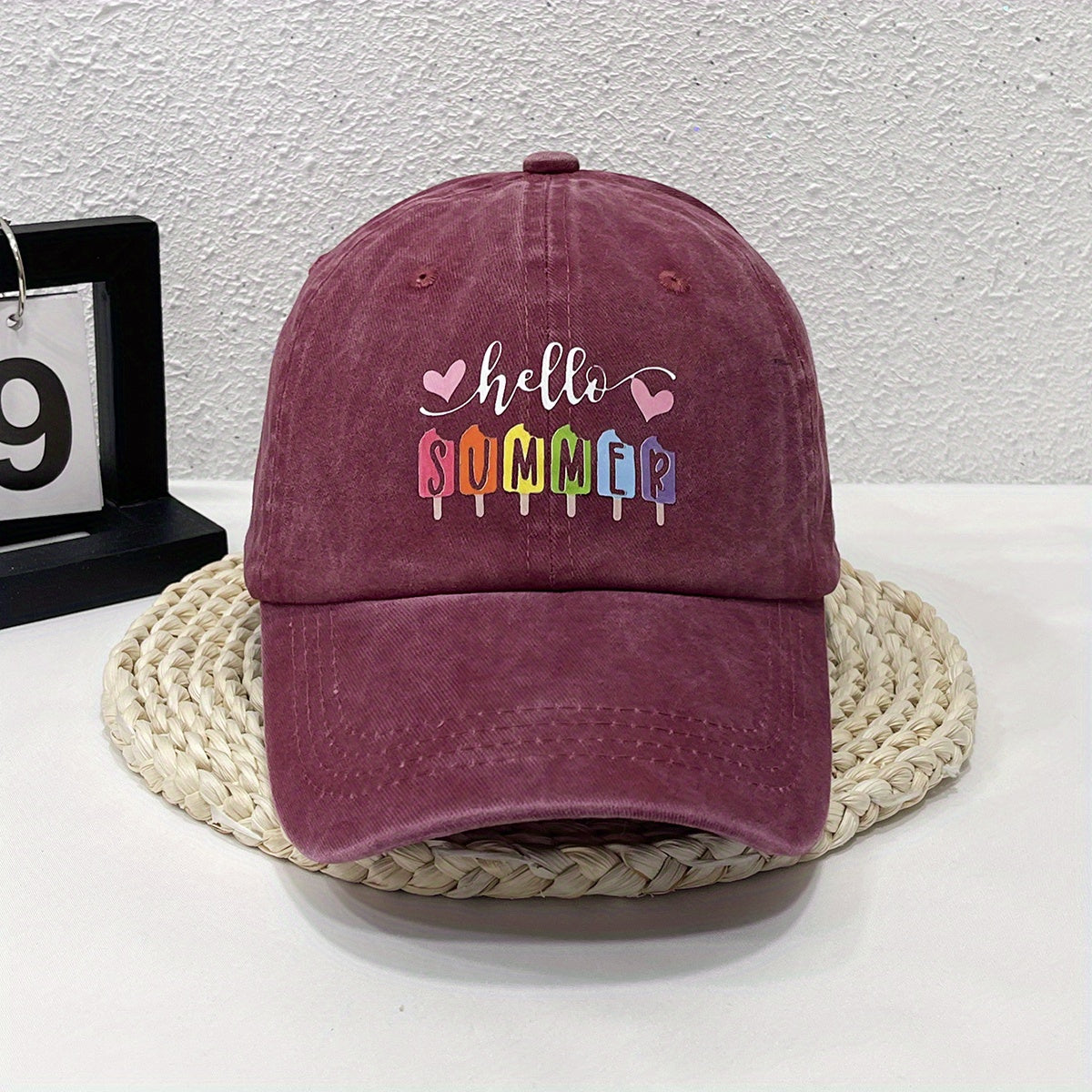 Summer Print Baseball Cap Washed Distressed Cotton Dad Hat