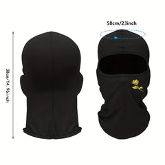 Rose Printed Mask Hood for Men and Women - Windproof and Sunscreen Sun Hat