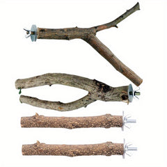 Bird Perch Stands Natural Wood Parrot Perch Bird Cage Accessories Bird Toy