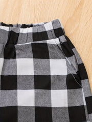 Boys Soccer Graphic T-shirt & Plaid Shorts Set