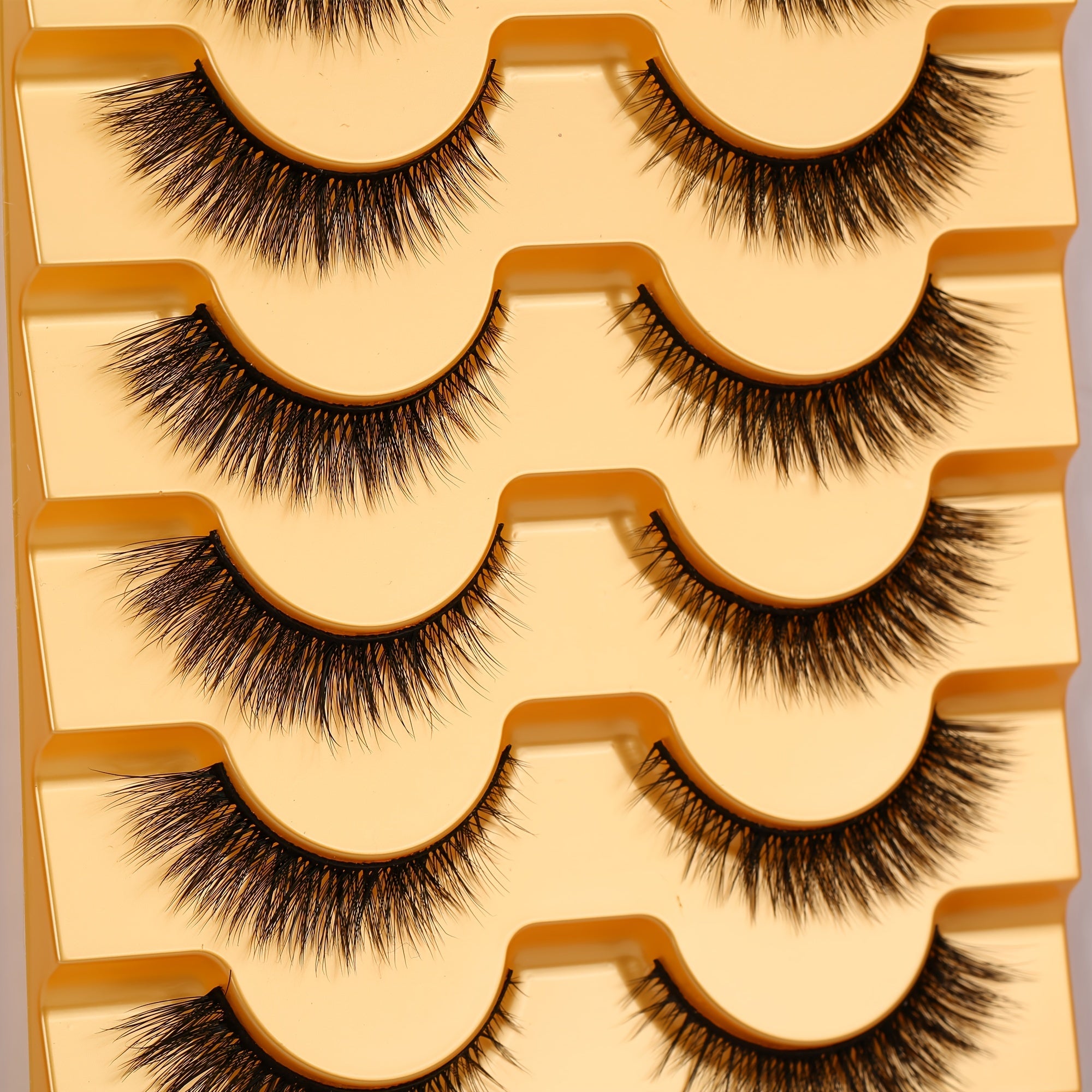 Reusable Wispy Cat Eye Lashes Cross Fluffy Natural Look