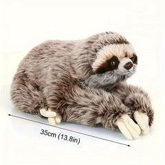 Cuddly Brown Sloth Plush Toy Fluffy Fur
