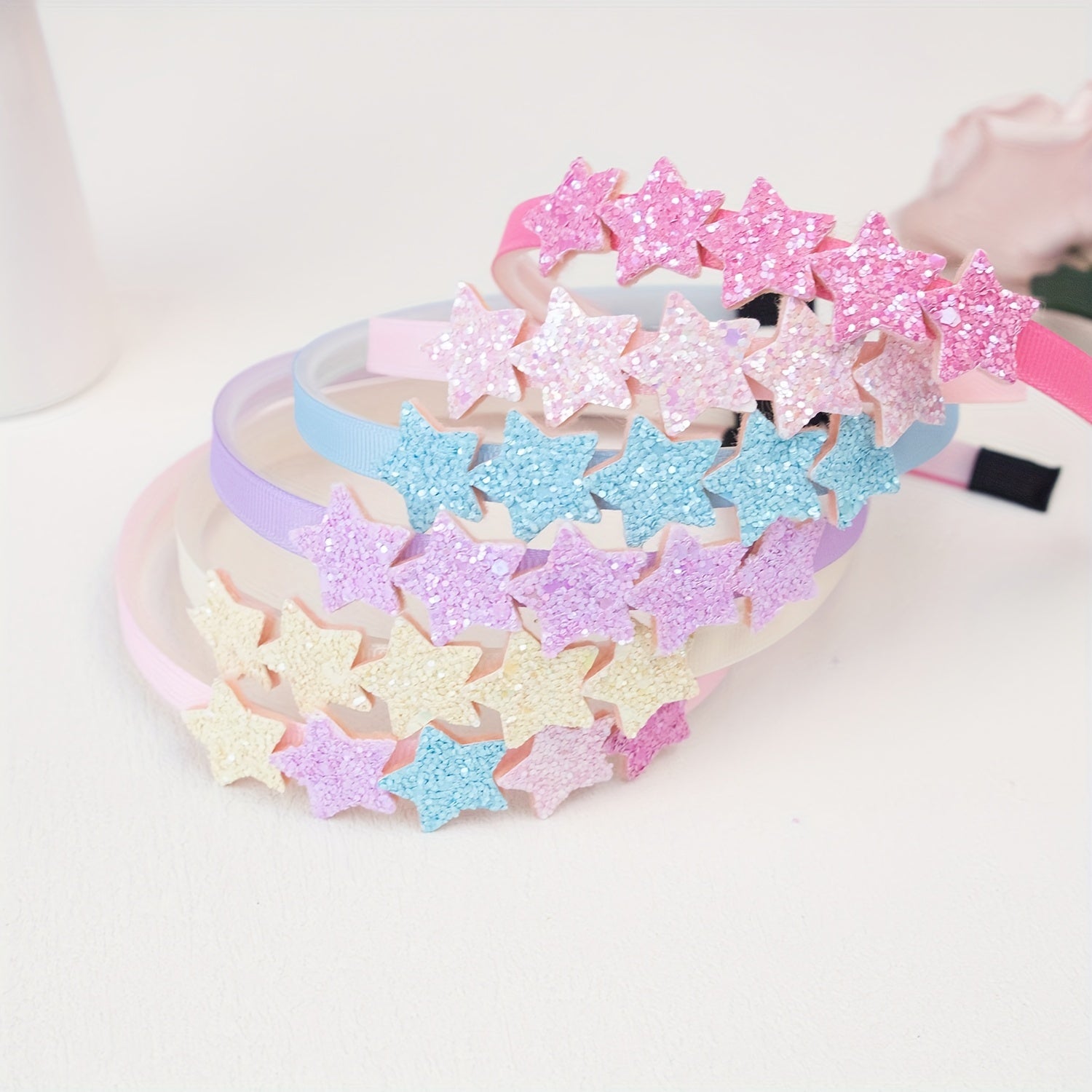 6pcs Sweet Sequin Star Headband Hair Accessories