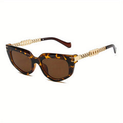 Y2K Cat Eye Sunglasses with Metal Chain Charm UV400
