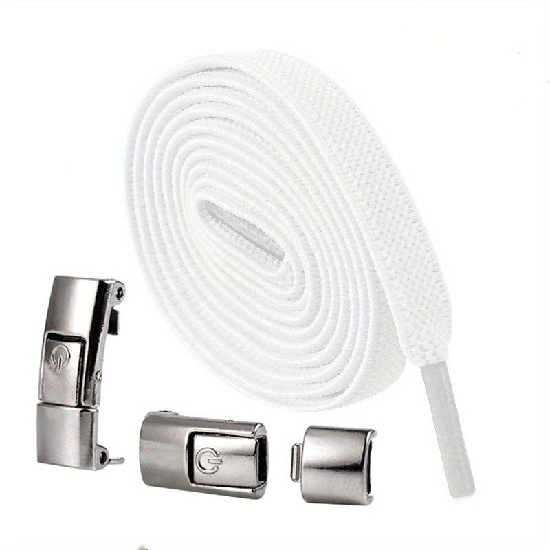 Metal Switch Shoelaces - No Tie Elastic Wide Laces